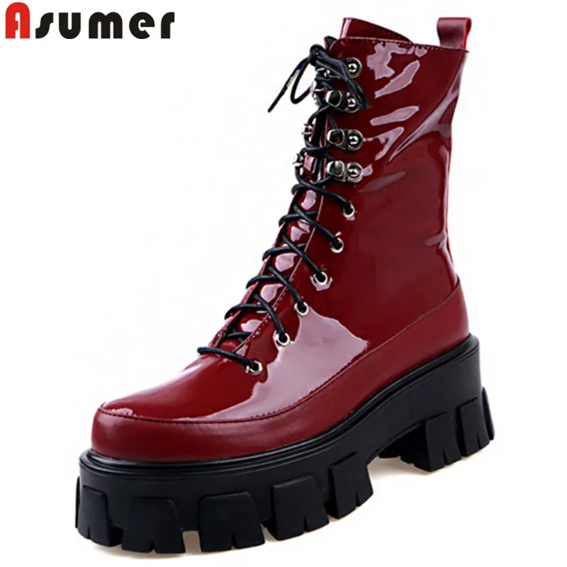 Женские ботильоны из натуральной кожи ASUMER с круглым носком на молнии