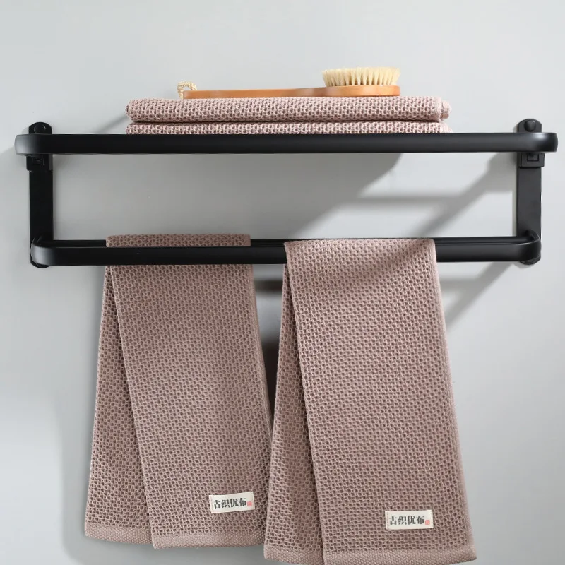 Черная вешалка для полотенец вместительная алюминиевая хранения в европейском