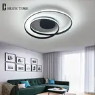 Светодиодная люстра в черно-белом корпусе, современный потолочный светильник, осветительные приборы для гостиной, спальни, столовой, кухни