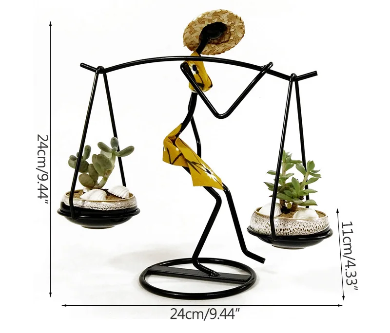Strongwell Nordic Take Burden Teenage Girl Iron Flower Stand Flower Pot Potted Plants Desktop Home Decorations Birthday Gift