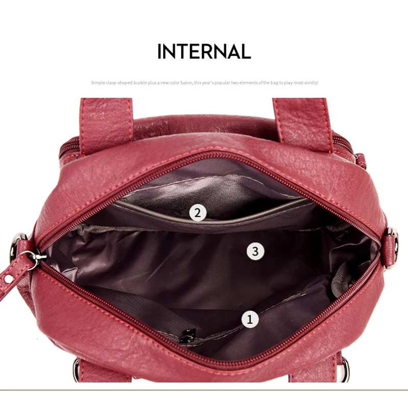 Однотонный мягкий рюкзак из искусственной кожи женский маленький простой