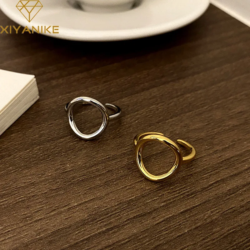 

GOLDRIA 925 Sterling Silver Big Round Hollow Thin Ring Female Minimalist Style Jewelry Accessories Gift For Lover Dropshipping