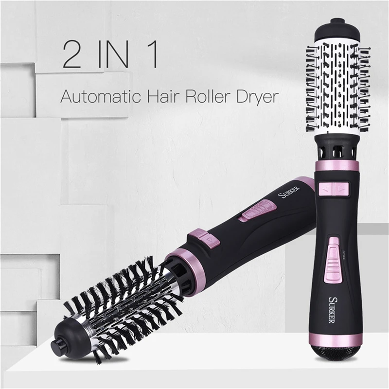 

CkeyiN Hot Air Brush 2 in 1 Multifunctional Hair Dryer Automatic Rotating Hair Brush Roller Professional Styling Tools 1000W
