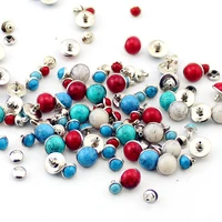 new fashion 100setslot acrylic turquoise and brass rivets for leather studs and spikes for clothes bags diy accessory