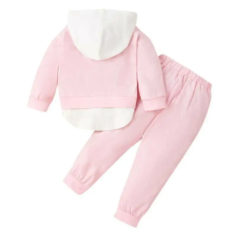 

Kids Girls Toddler Long Sleeve Hooded Sweatshirt + Pants Tracksuit Outfits Set