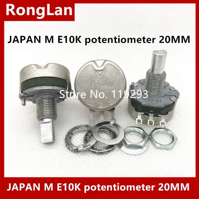 [BELLA] Японский импорт оригинальный потенциометр E10K 10K потенциометр с полуторной ручкой для игрового автомата 20 мм-10 шт./лот