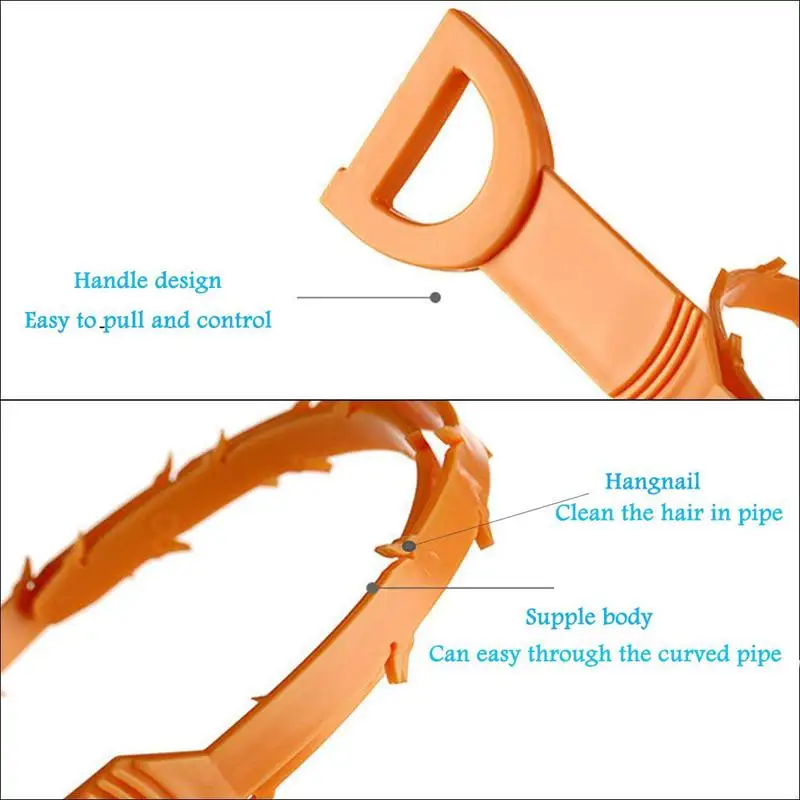 Горячая продажа сливная змея 10 Упаковка для удаления стока волос инструмент