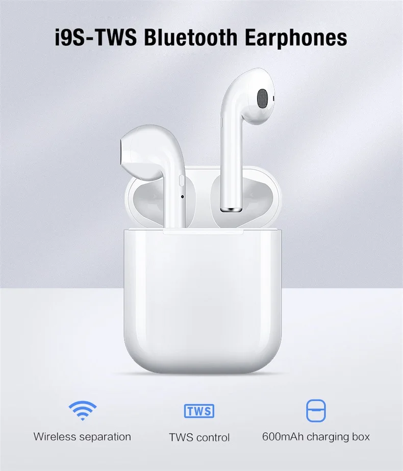 I9s Tws беспроводные Bluetooth наушники 5 0 с микрофоном и зарядным устройством