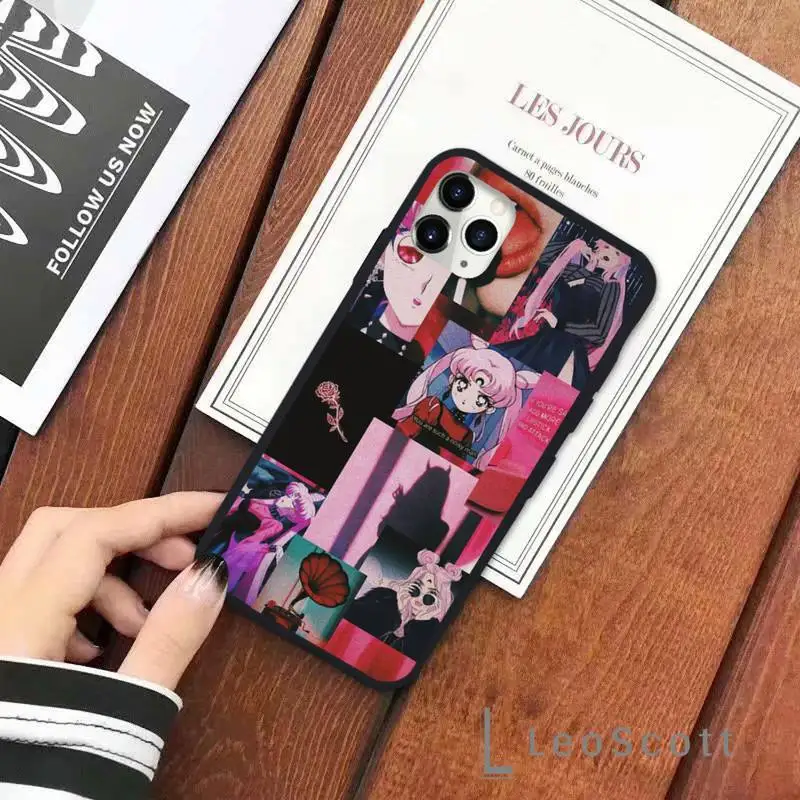 

Cartoon Sailor Moon photo Phone Case for iPhone 11 12 pro XS MAX 8 7 6 6S Plus X 5S SE 2020 XR Soft silicone