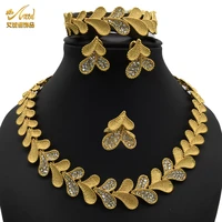 aniid pakistani jewelry wedding golden women choker necklace bridal sets india brazilian gold plated luxurious jewellery 24k