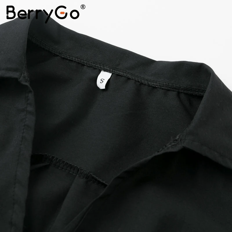 BerryGo японский стиль v-образным вырезом женское Хлопковое платье однотонные ленты