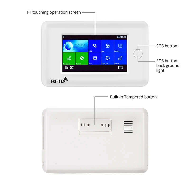 Fuers WIFI 2G 3G Smart Alarm System Home Security Anti Theft 4.3 inch Color Screen APP Remote Control PIR Motion Sensor | Безопасность и