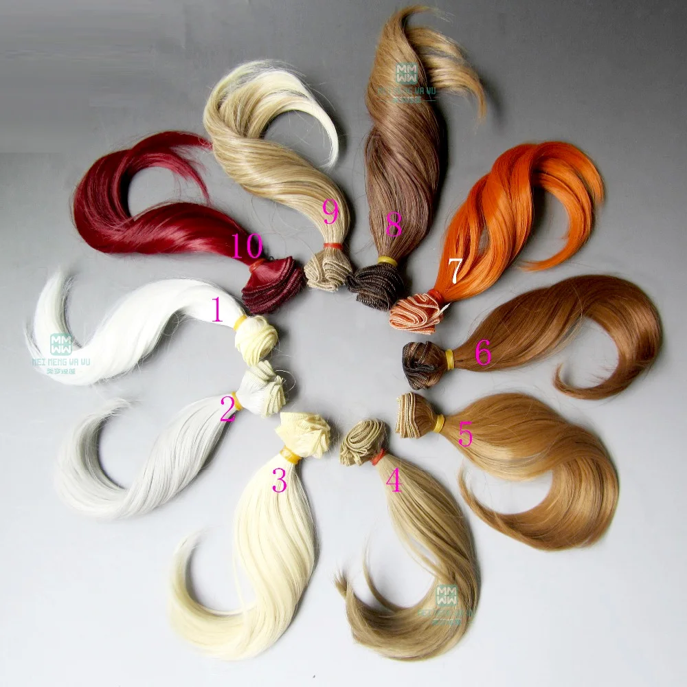 

1pcs 15cm curls hair fits 1/3 1/4 1/6 BJD doll DIY High temperature line wig doll wigs multiple colour
