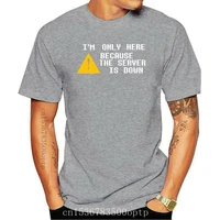 new im only here because the server is down t shirts short sleeve computer programmer t shirt mans tshirt 100 cotton