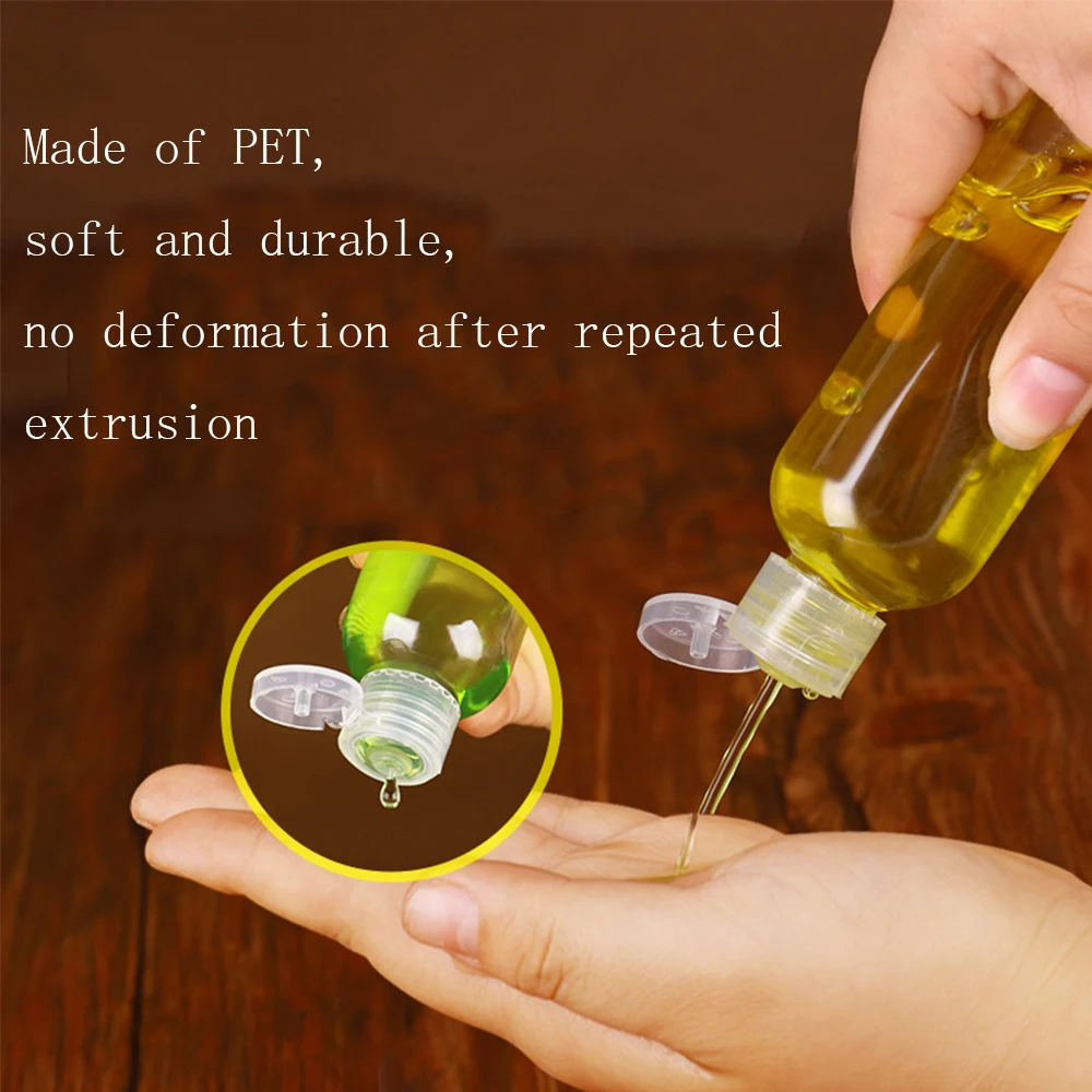 10/20/30/50/100ml Plastic PET Clear Flip Lid Lotion Bottles Cosmetic Shampoo Sample Containers Travel Liquid Refillable Bottle | Красота и