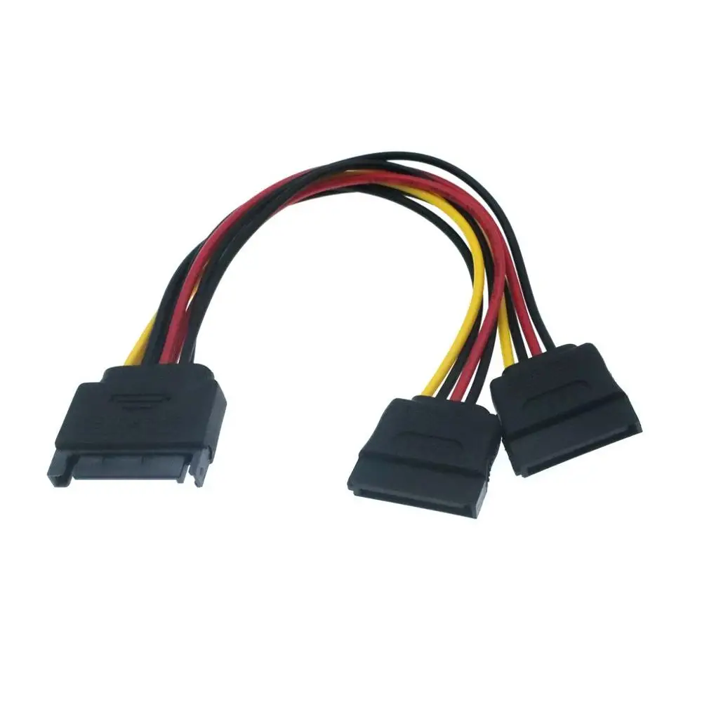 SATA Power Supply 15-pin Y Splitter Cable Adapter with Shrapnel Buckle - Male to Female, Perfect for HDD image 3