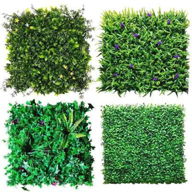 

Artificial Plant Turf Wall Lawn 40X60CM Plastic Green Grass Flower Decorative Background Fake Wall Home Decoration