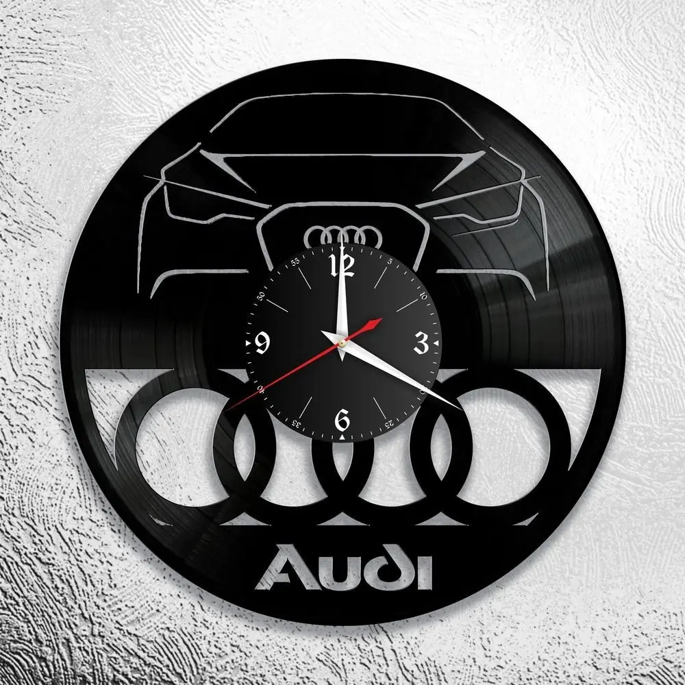 Настенные часы из винила Audi декор комнаты | Дом и сад