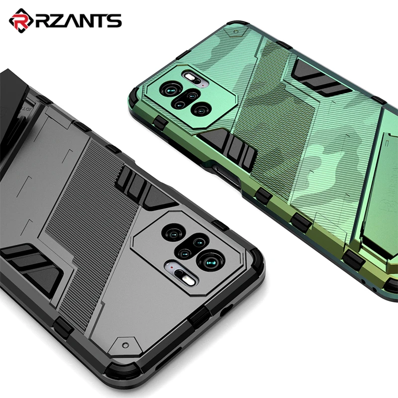 

Rzants For Xiaomi POCO M3 Pro Redmi Note 10 10S Redmi Note 10 Pro Max 4G 5G Case Built in Stand Shockproof Bracket Hard Cover
