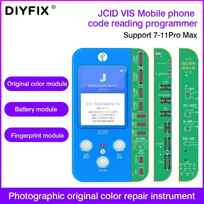 DIYFIX Mobile Phone Chip Photosensitive Programmer Original Color Battery Green Fingerprint Repair Tool For iPhone7-11Pro Max |