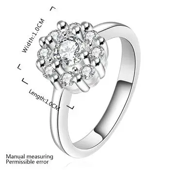 

Fashion flower shape European and American blue zircon ring R519-8 LKNSPCR520