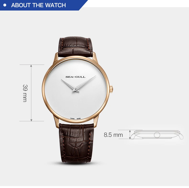 Seagull men's automatic mechanical watch simple dial watch double needle watch automatic watch men watches mens 819.18.6011