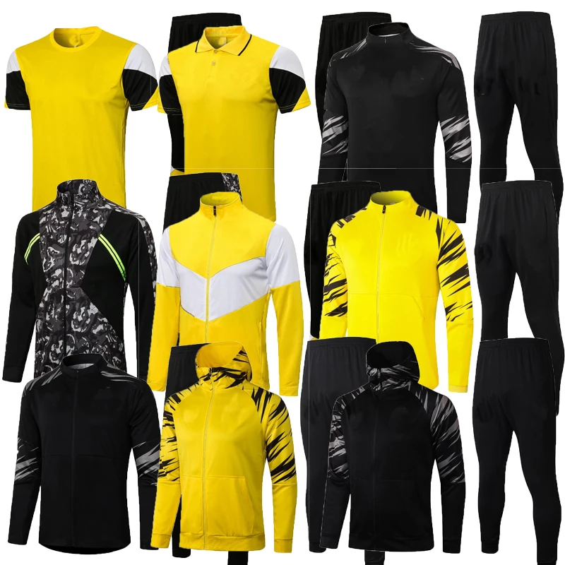 

RWHK 2021 2022 Men High Quality Long Sleeve Zipper Hat Training Suit Football Shorts Short Sleeve Training Suit Size S-2xl