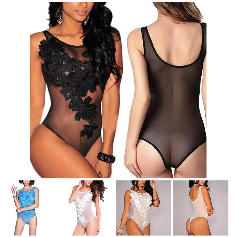 

Сексуальное женское нижнее белье с вышивкой, Сетчатое эластичное боди, кружевное трико, топы, комбинезон с открытой спиной