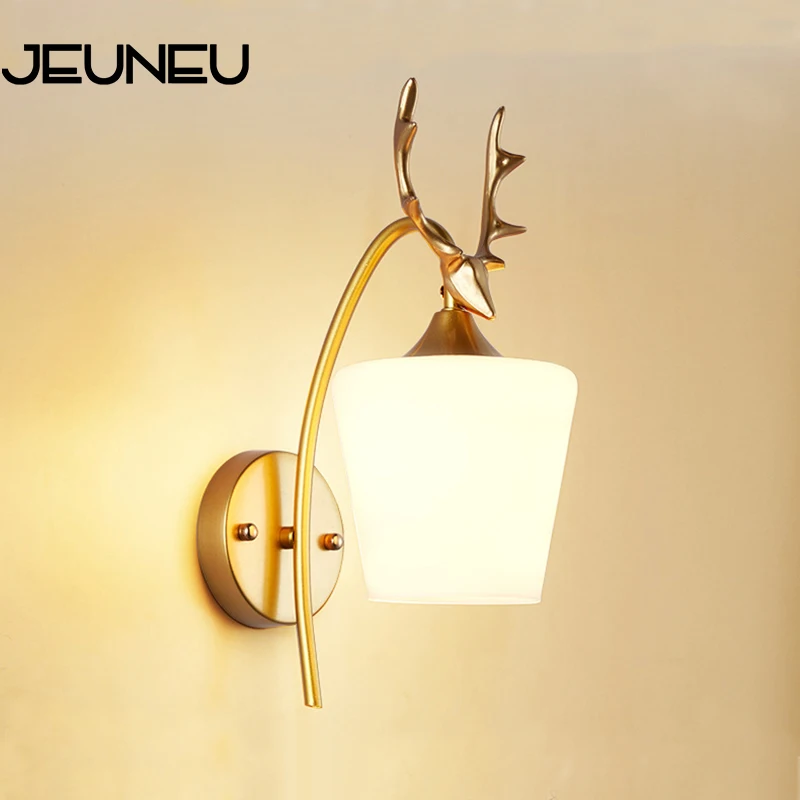 

Nordic Iron Wall Lamp Simple Modern Glass bathroom light E27 LED Wall light Arts Indoor Lighting For Bar Bedside Cafe Corridor