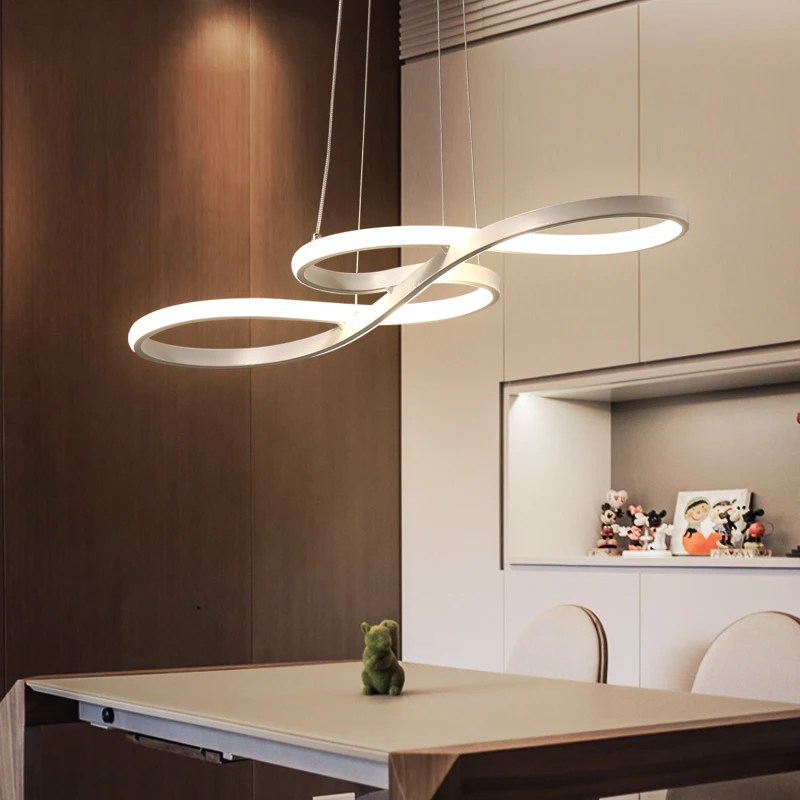 

Length 1250/750mm Modern Led Hanging Chandelier For Dining Kitchen Room Bar Suspension luminaire Pendant Chandeliers AC85-265V