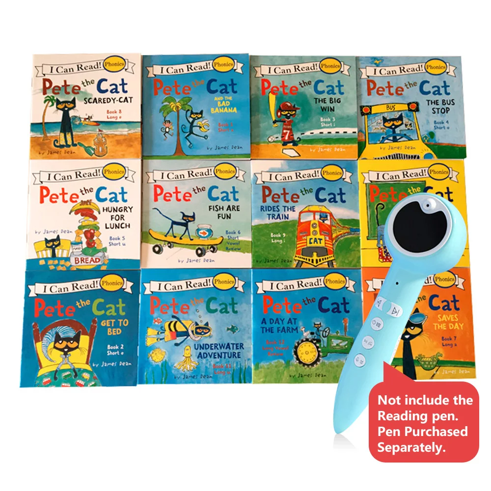 

12 Books/Set I Can Read English Picture Story Educational Booklets Learning Toys for Children Phonics Sight Words Kids Gift