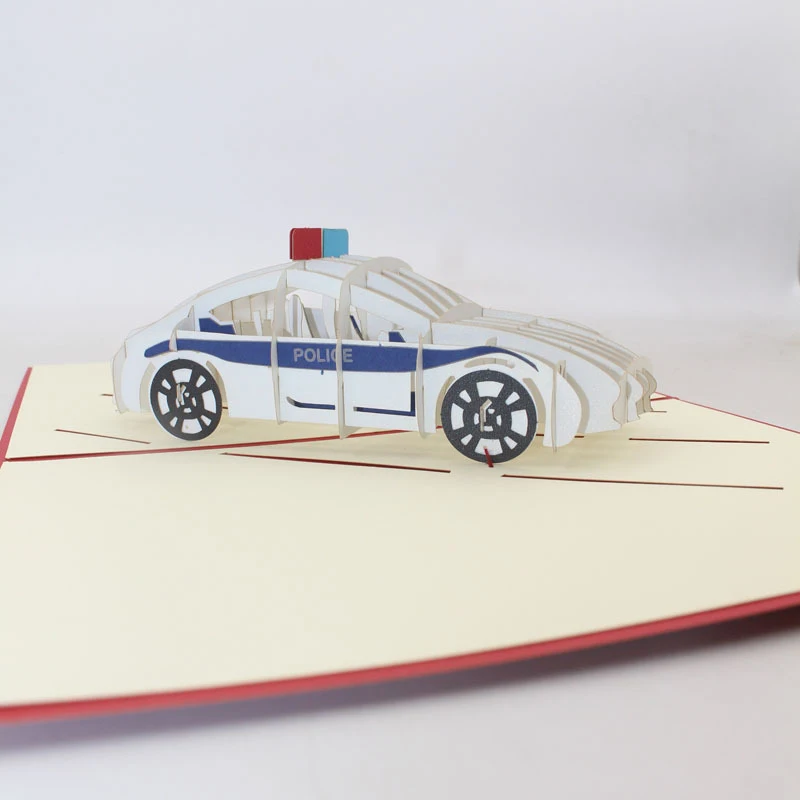 3D Ручная резьба мультфильм автомобиль белый бумага Пригласительные открытки