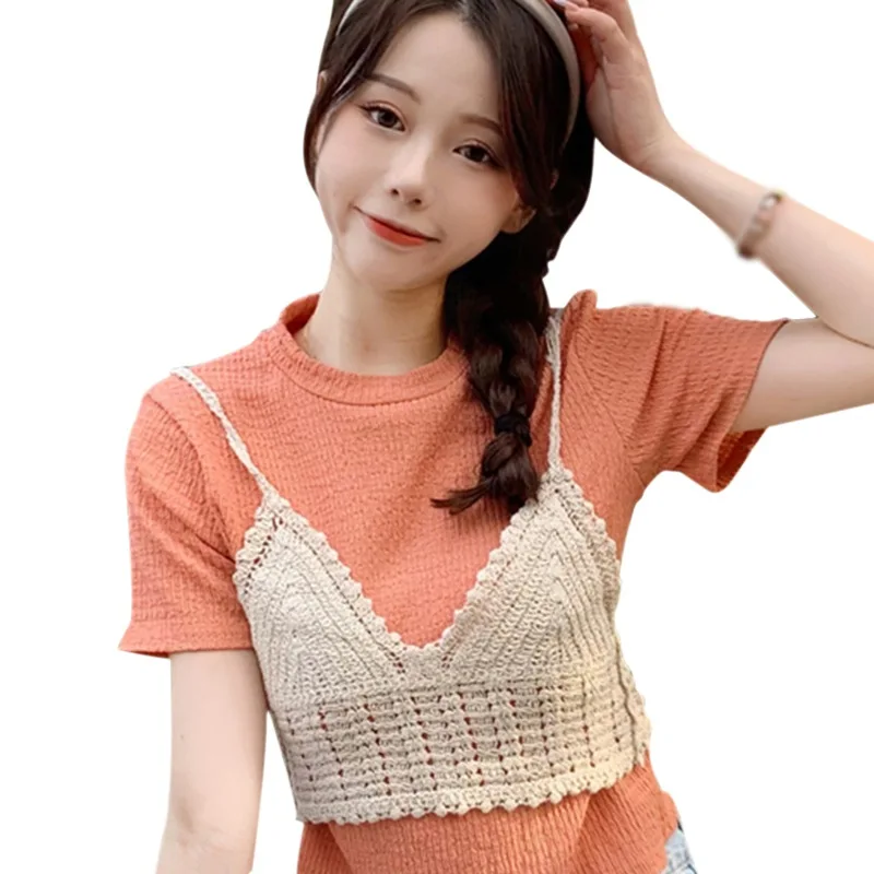 

Women Camisoles Bralette SexyHalter Cami Knitted Bra Backless Beachwear Summer Tank Top