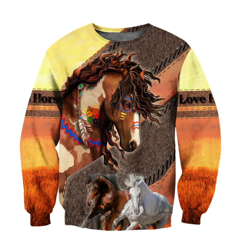 Fashion 3D printing new beautiful horse Hoodie / casual Sweatshirt / street hip hop Harajuku zipper Hoodie