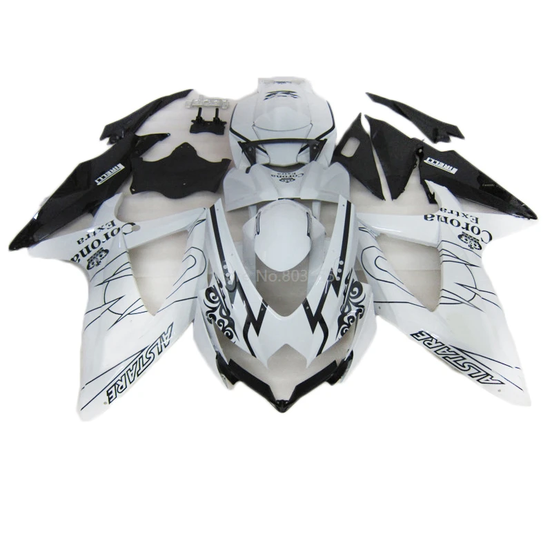 

Top-hole Fairings 100% Fit For 2008-2010 SUZUKI GSXR600 750 K8 Injection fairing Kits gsxr600 08 09 10 Black White Bodywork NJ10