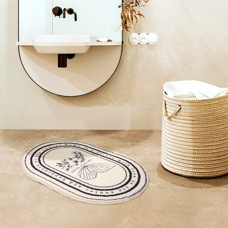 

Retro Customize Bathroom Entrance Pads Bath Rugs Non-Slip Mat Toilet Living Porch Door Absorbent Mat Anti-slip Door Pads Home