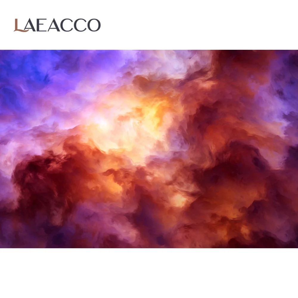 Laeacco Fantasy Gradient Smoke Clouds Pattern Photographic Backgrounds Customized Digital Photography Backdrops For Photo Studio