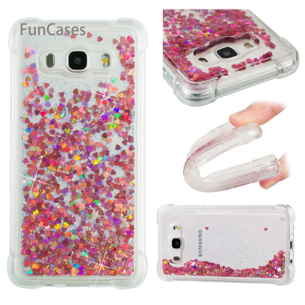 Чехол с сияющими блестками для сотовых телефонов samsung J510 мягкая задняя крышка из