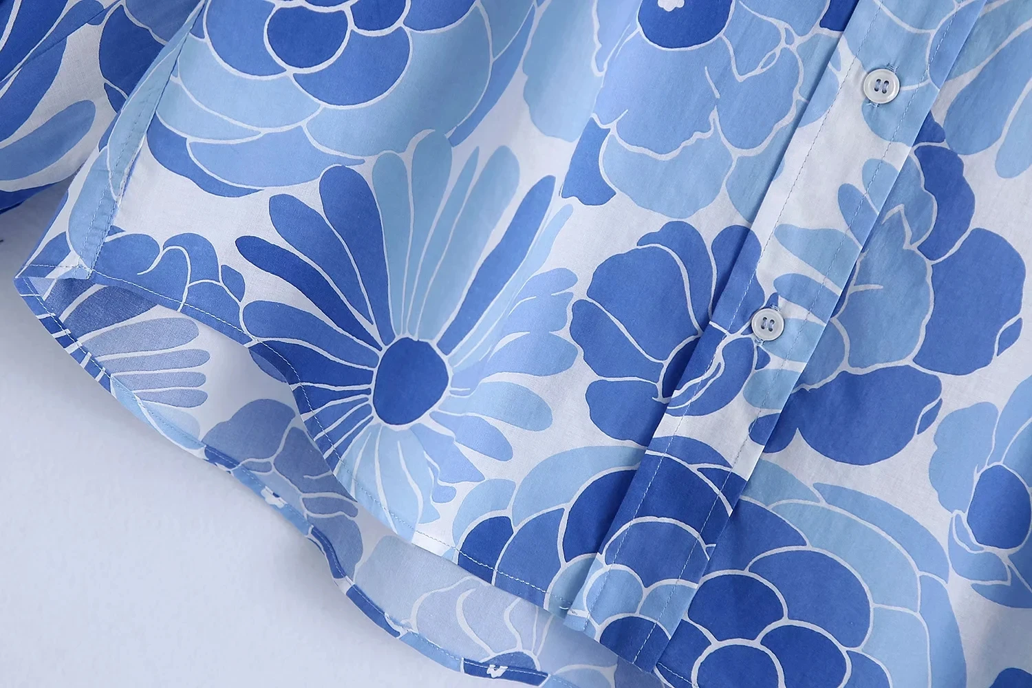 

Shirt Women Floral Print Stand Collar Full Sleeve Blouse 2021 New Summer Fashion Button Up Tops Blusa Mujer