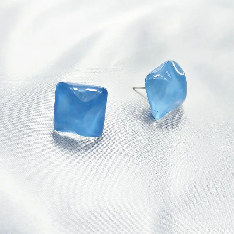 Корейские популярные Геометрические серьги гвоздики модные ювелирные изделия