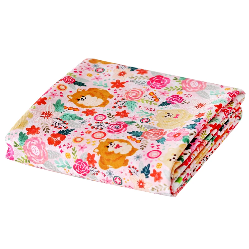 

ZXIIXZ Domestic Pomeranian Color Cotton Linen Fabric Telas Patchwork Jelly Roll Strip DIY Quilts Home Textile Design Decoration
