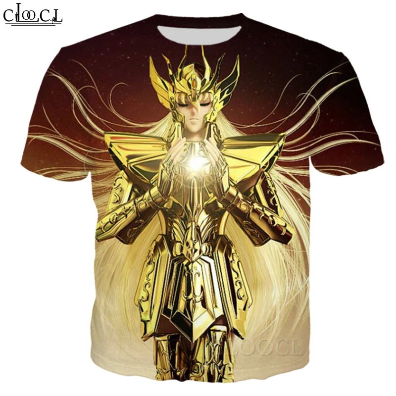 Повседневная футболка CLOOCL с рисунком аниме Рыцари Зодиака Saint Seiya модные