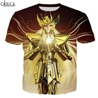 Повседневная футболка CLOOCL с рисунком аниме Рыцари Зодиака Saint Seiya, модные Универсальные топы с 3D-принтом для мужчин и женщин в стиле хип-хоп с коротким рукавом