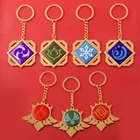 Брелок Genshin Impact Eyes Of God, Модная бижутерия, аниме Genshin, 7 элементов, подвеска, кавайный реквизит для косплея