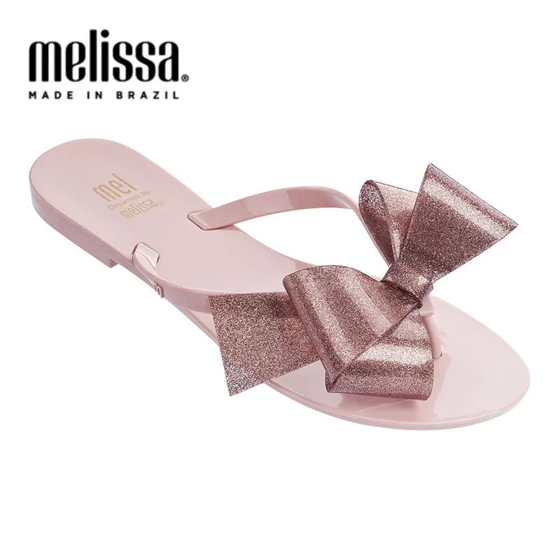 Женские нескользящие шлепанцы Melissa пляжные с 3D бантиком 2020 | Обувь
