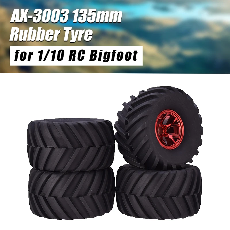 

AUSTAR 4PCS AX-3003 135mm Tyre Rubber Tire Wheel Plastic Rim Hub for 1/10 RC Bigfoot HSP HPI Monster Truck Model Spare Parts