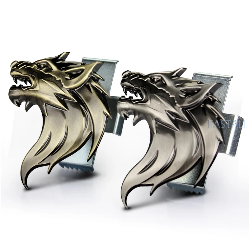 Персонализированный автомобильный логотип с изображением головы волка, трехмерный стикер животных для декорации кузова автомобиля, аксессуары.