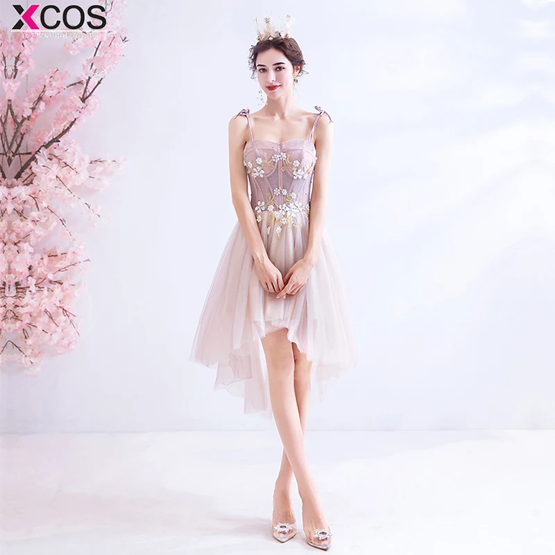 Короткое платье для выпускного вечера с высоким низом 2020 милые вечерние платья