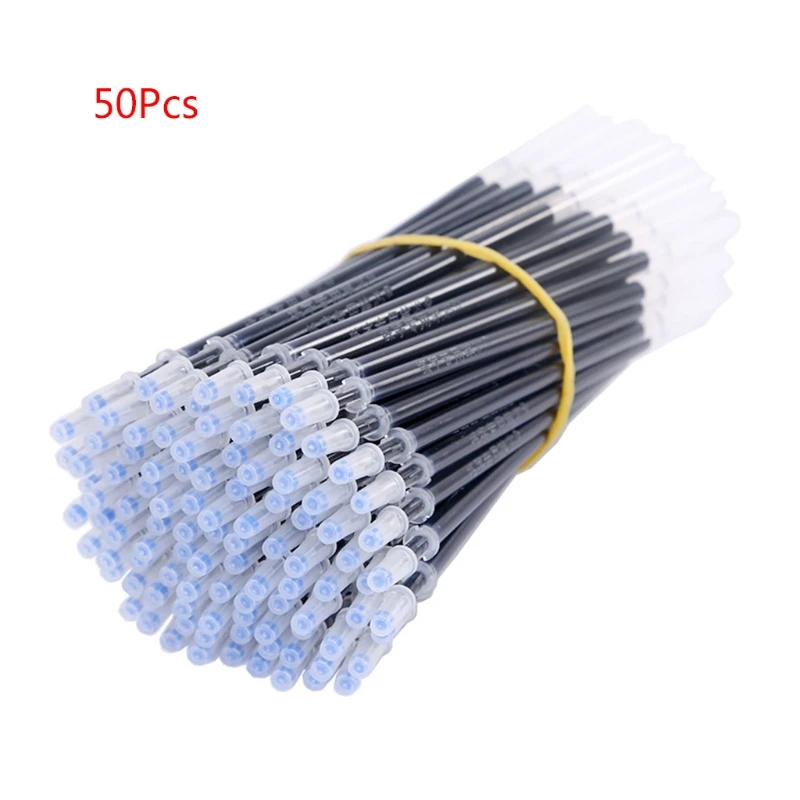 

50Pcs Auto Disappear Gel Pen Refill Reusable Blue Ink Magic Fading Practice Pens A9LC