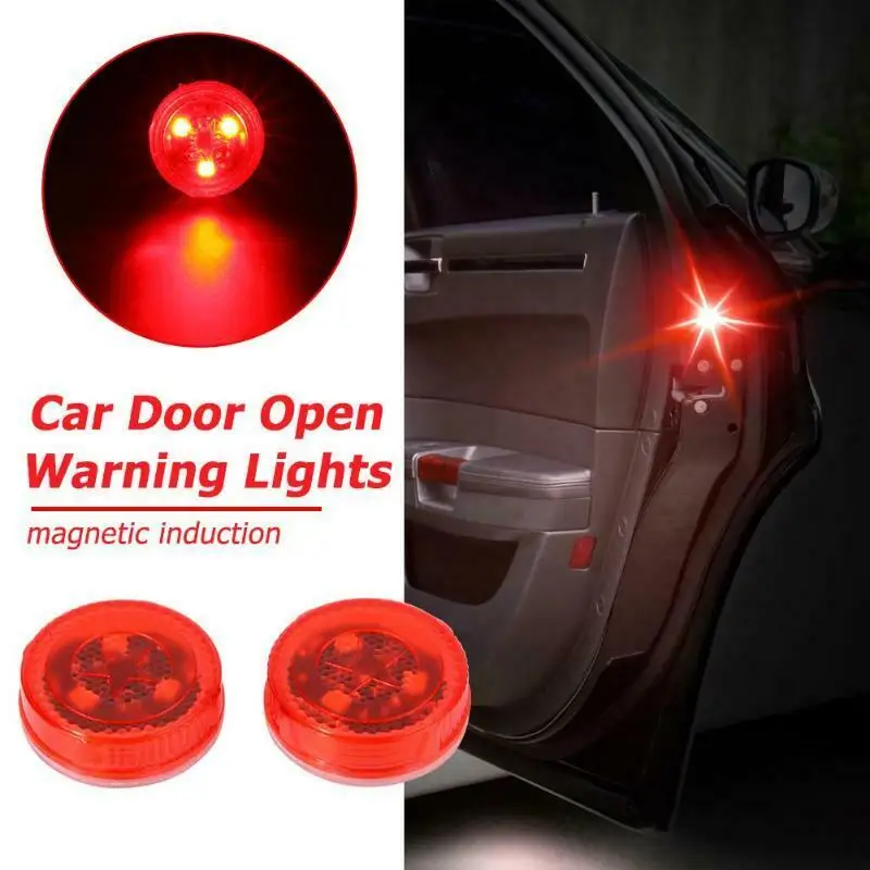 

2X Safe Signal Flashing Light Red LED Wireless Car Door Warning Light Alarm Lamp Parking Lamp Car Accessories Universal